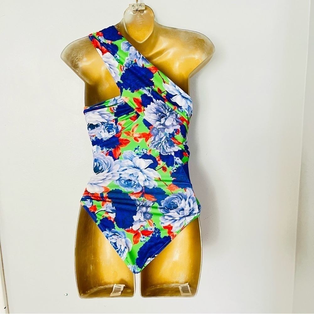 Zara floral draped Asymmetric Bodysuit size small new coquette cottagecore - Picture 4 of 5